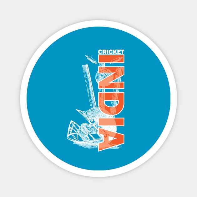 India Cricket Ball And Hat Memorabilia Magnet by CGD